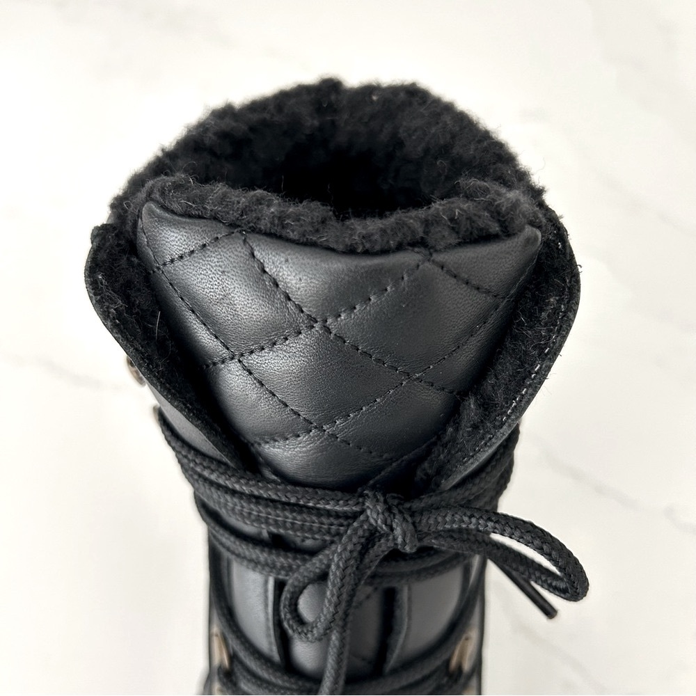 The Kooples Combat Ankle Boot Shoe Leather Lug Sole Black Moto Women's FR37 US 6 - Picture 8 of 10